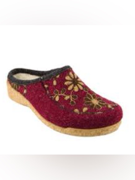 Taos Woolderness 2 Wool Floral Embroidered Clogs Slides Size 39 Us 8-8.5
